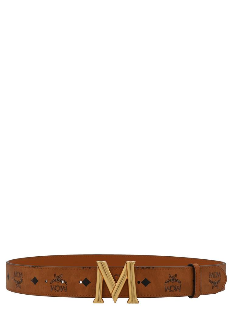 MCM MCM Monogram Logo Buckled Reversibile Belt