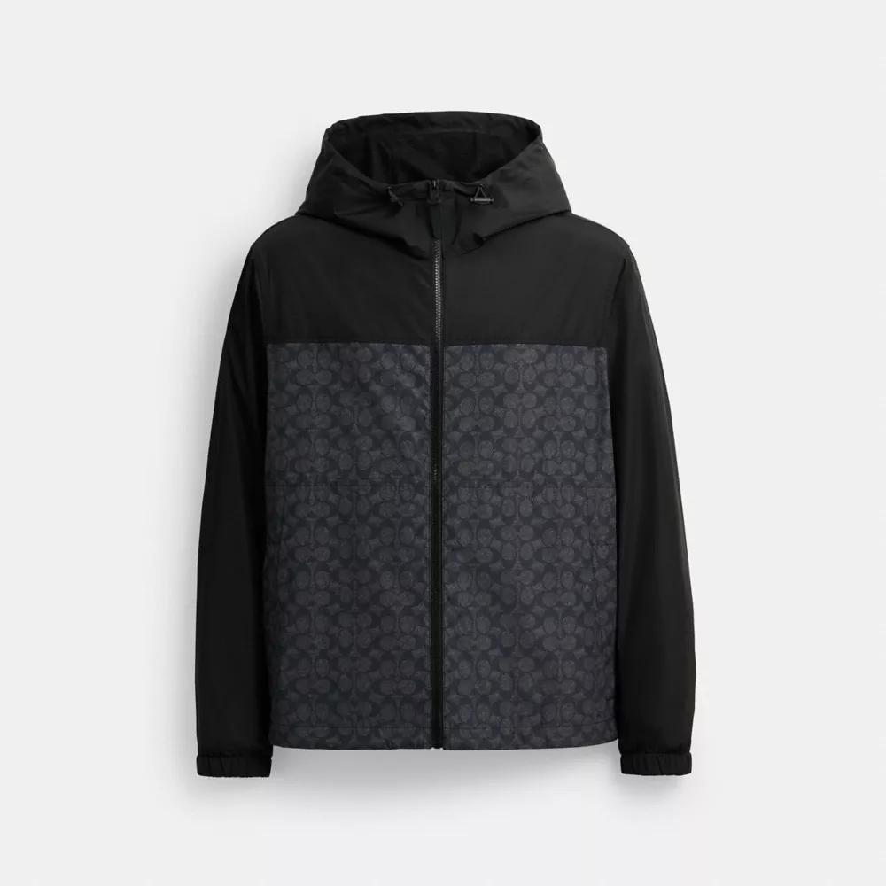 Coach Signature Full Zip Windbreaker In Recycled Polyester