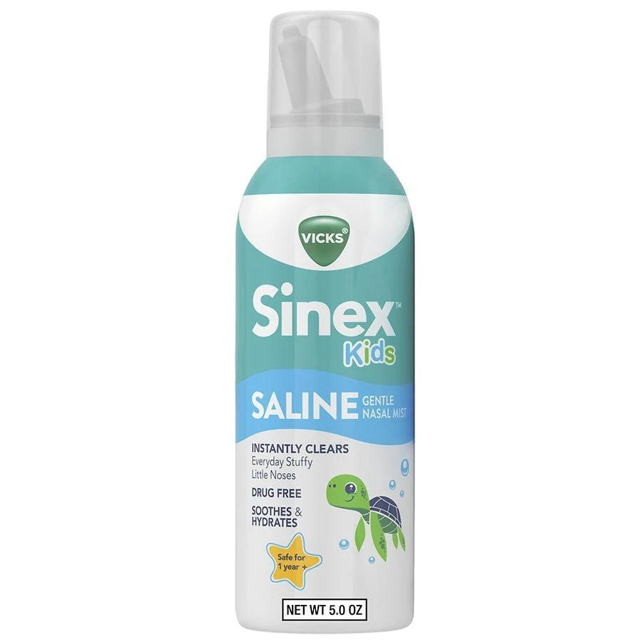Vicks Saline Nasal Mist, Gentle for Ages 1+, Drug-Free Aloe