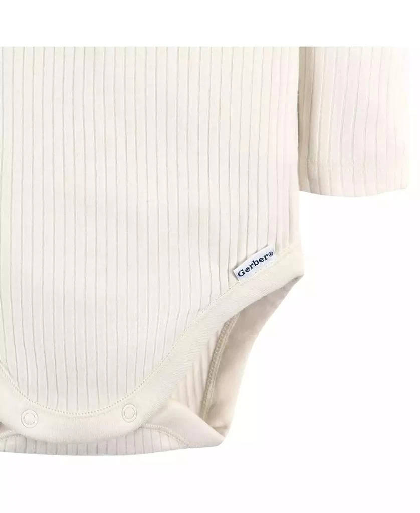 Gerber Baby Boys Long Sleeve Henley Style Onesies Bodysuits, 2-pack 7