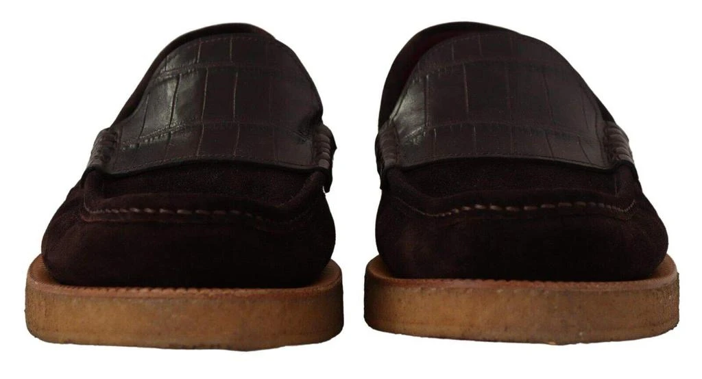 Dolce & Gabbana Dolce & Gabbana Brown Suede Leather Slip On Flats Moccasin Shoes 2