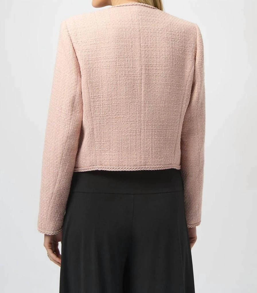 JOSEPH RIBKOFF Joseph Ribkoff - Long Sleeves Bouclé Collarless Blazer 3