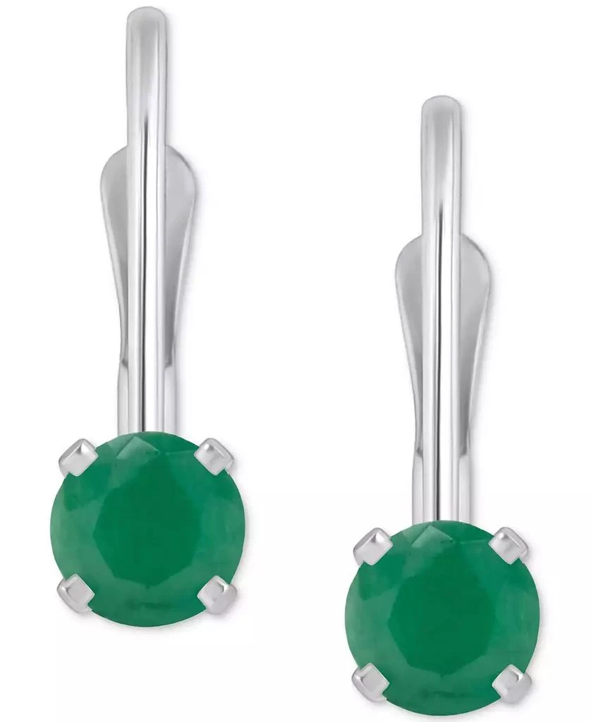 Macy
s Emerald Solitaire Leverback Earrings (1/2 ct. t.w.) in 14k White Gold (Also in Ruby, Sapphire, 
Tanzanite) 3
