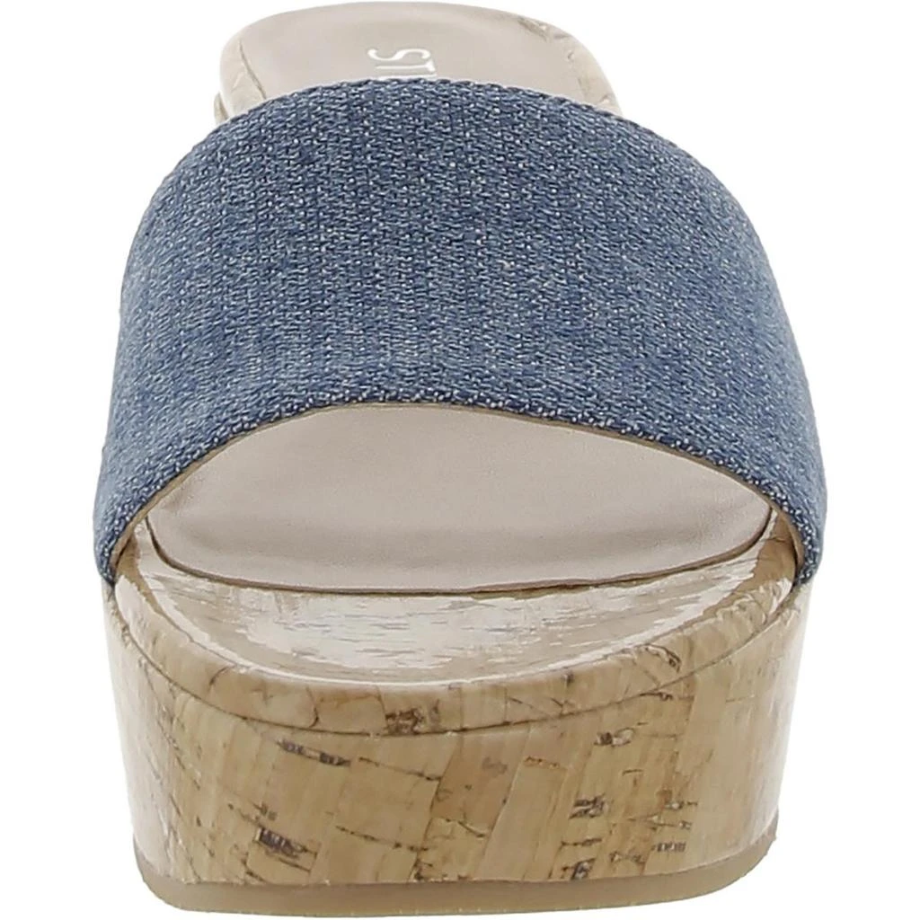 Stuart Weitzman Womens Denim Cork Wedge Sandals 3