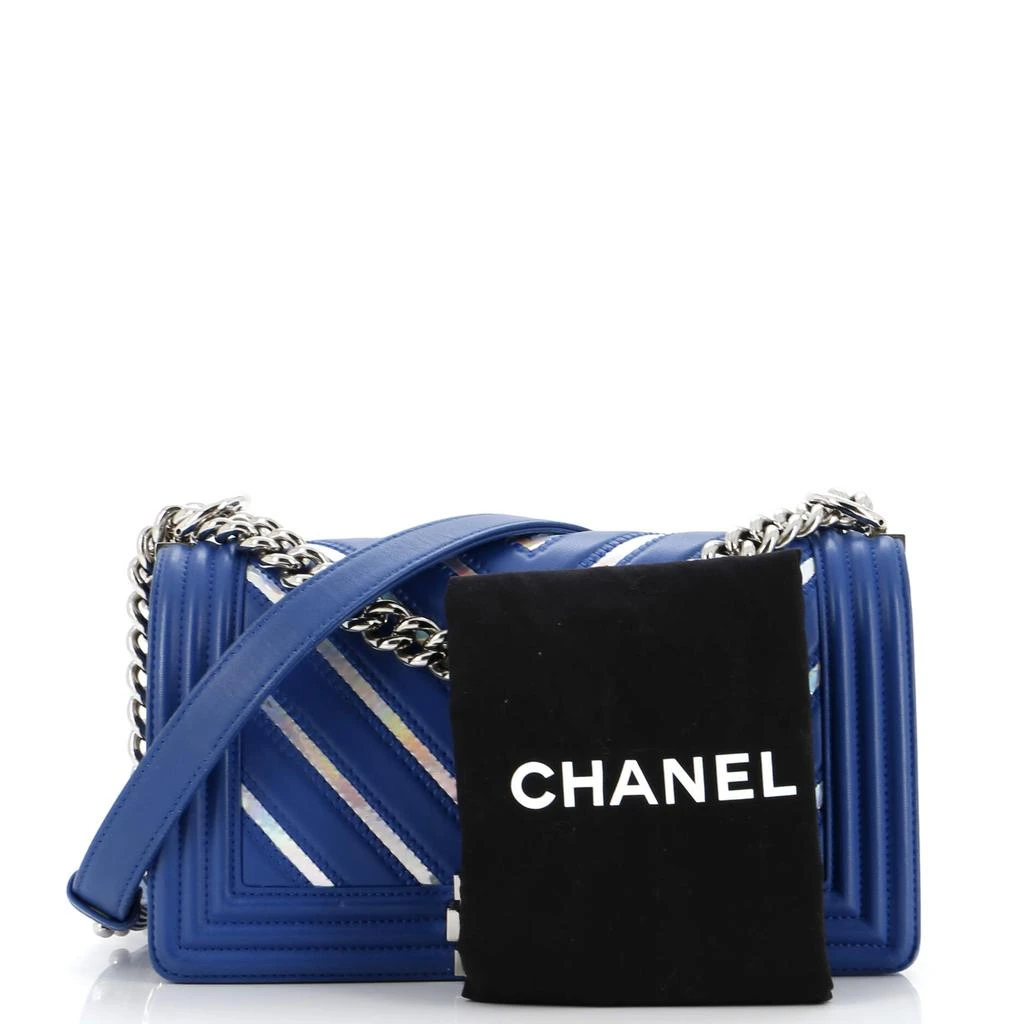 Chanel Boy Flap Bag Chevron Lambskin with Holographic PVC Old Medium 2