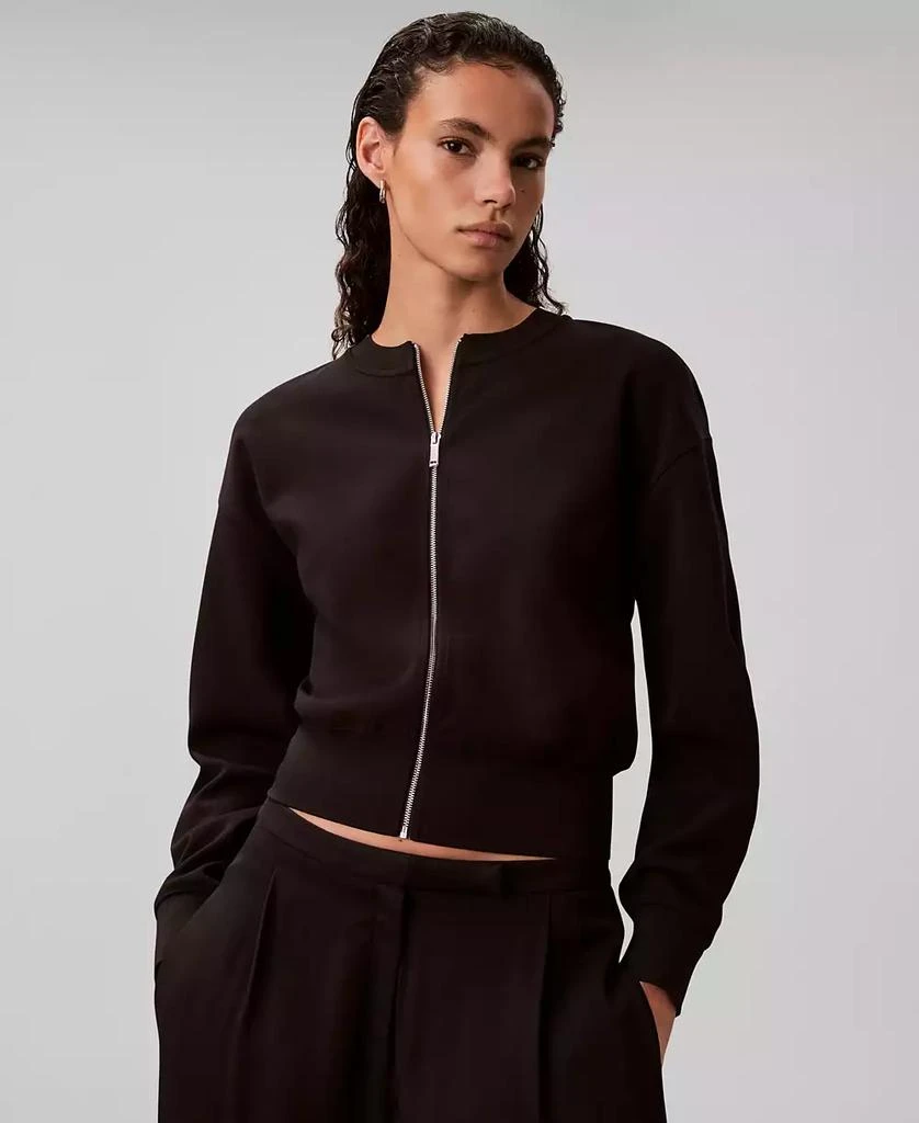 Calvin Klein Women
s Crewneck Zip Front Cardigan Jacket