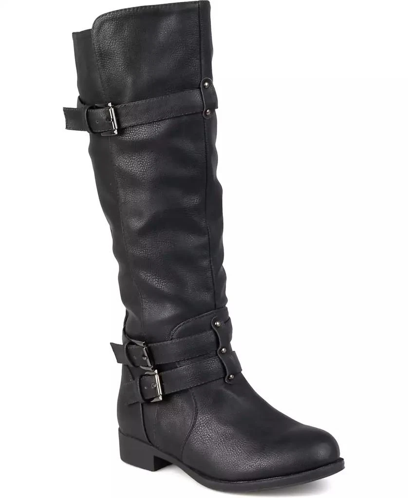 Journee Collection Women's Bite Wide Calf Knee High Buckle Boots 1
