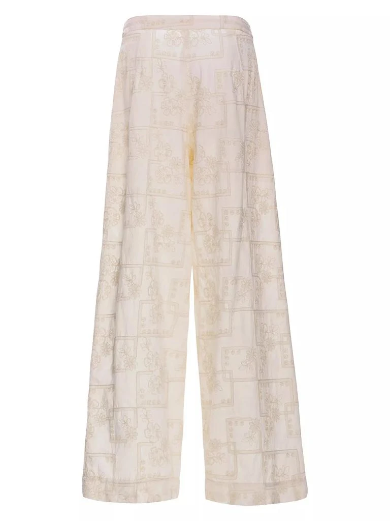 Agua Bendita Caroline Meraki Embroidered Cotton Drawstring Pants 3