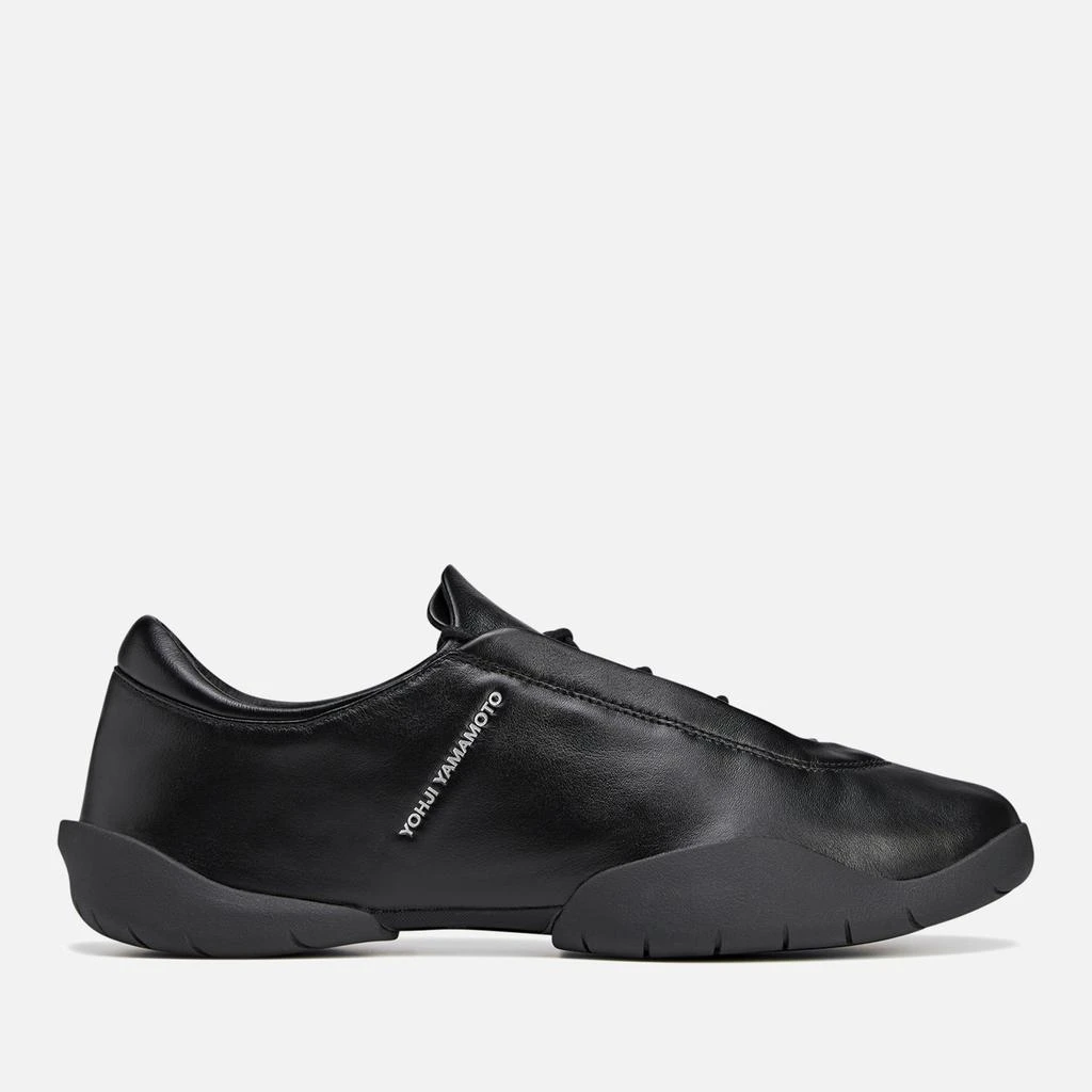 Y-3 Men's Regu Leather Trainers - Black/Black 1
