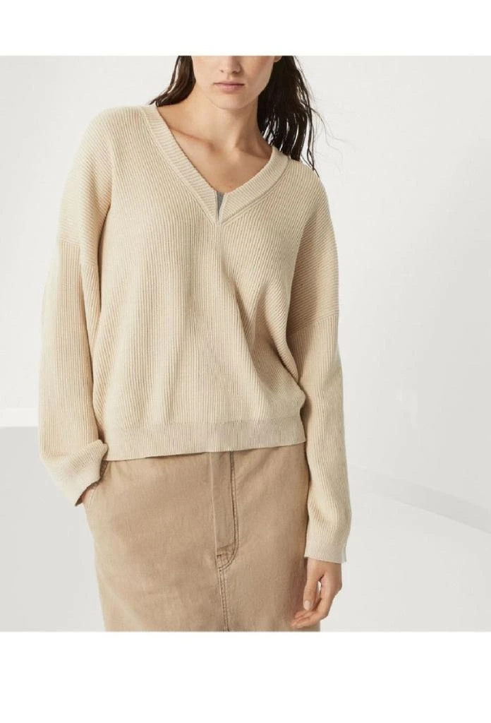 Brunello Cucinelli Relaxed-Fit Sweater With Deep V-Neckline 2