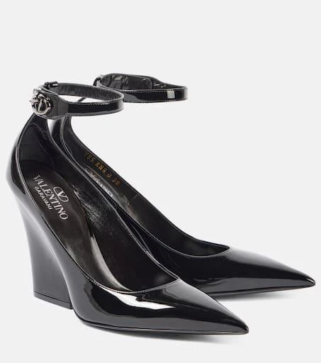 Valentino VLogo Lockette 105 patent leather wedges 1