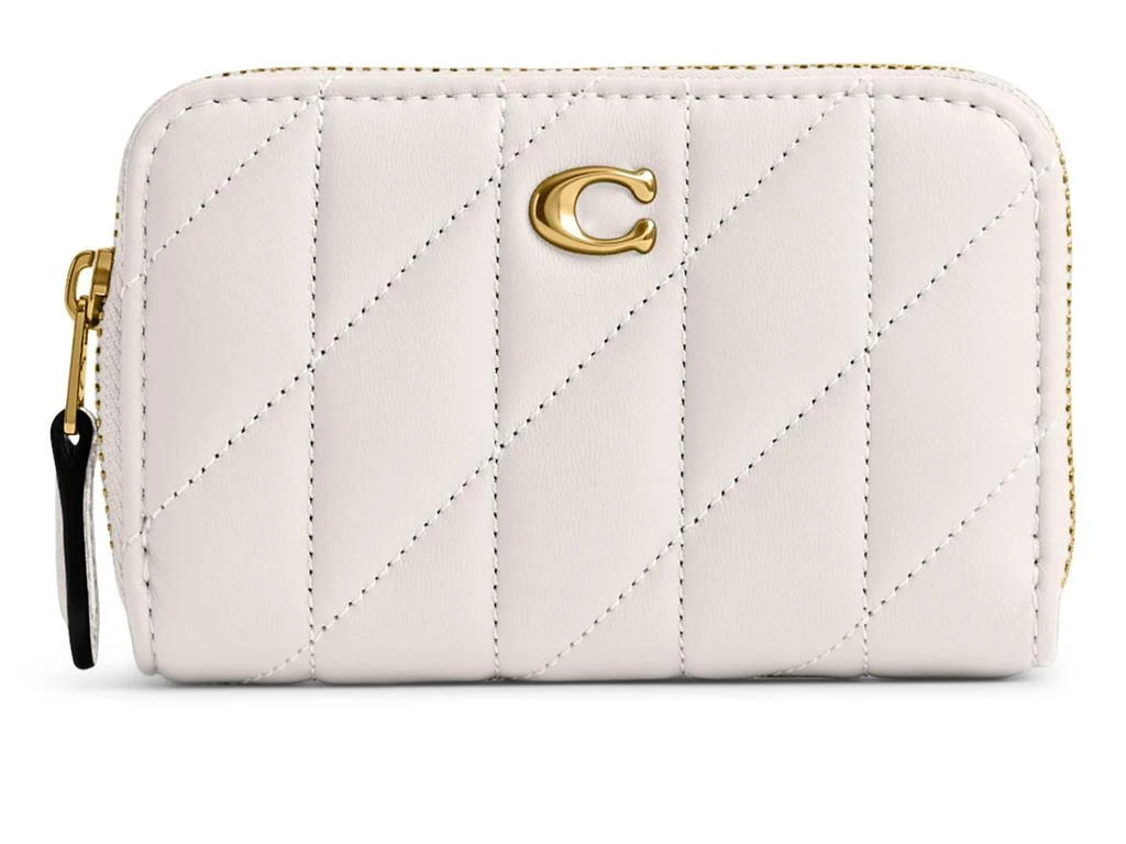 Coach Small Zip Around Card Case with Pillow Quilting 1