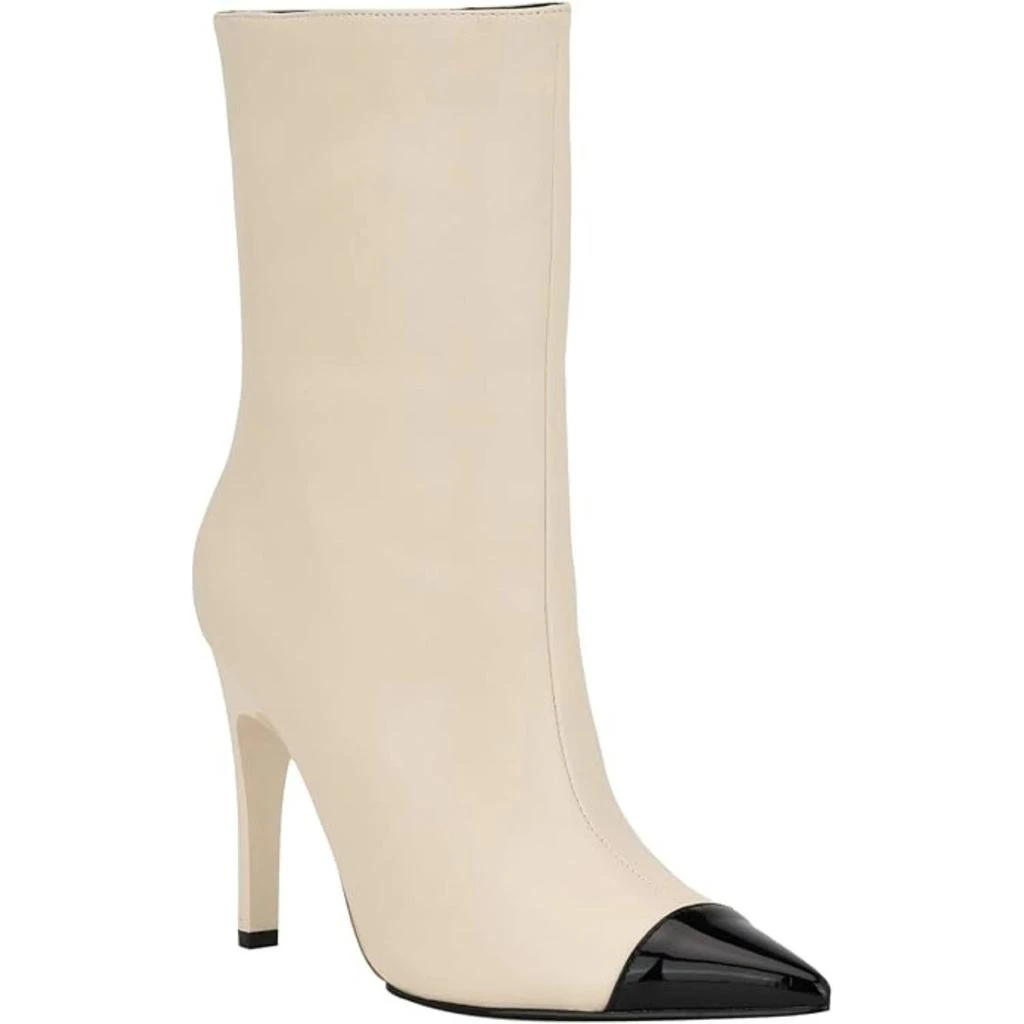 Nine West Winner Boots Womens Ivory Leather Stiletto Heel Ankle Bootie LION673 from Premium Outlets