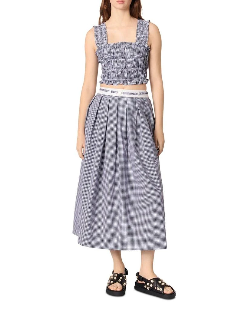 Maje Gingham Maxi Skirt 6