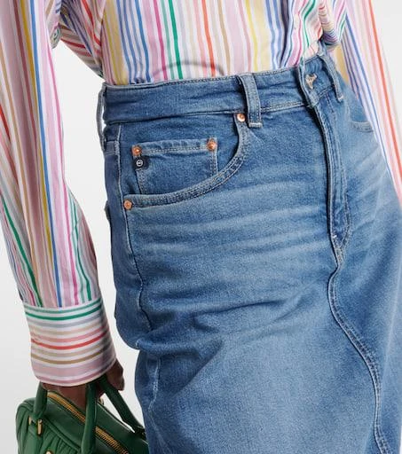 AG Jeans High-rise denim midi skirt 4