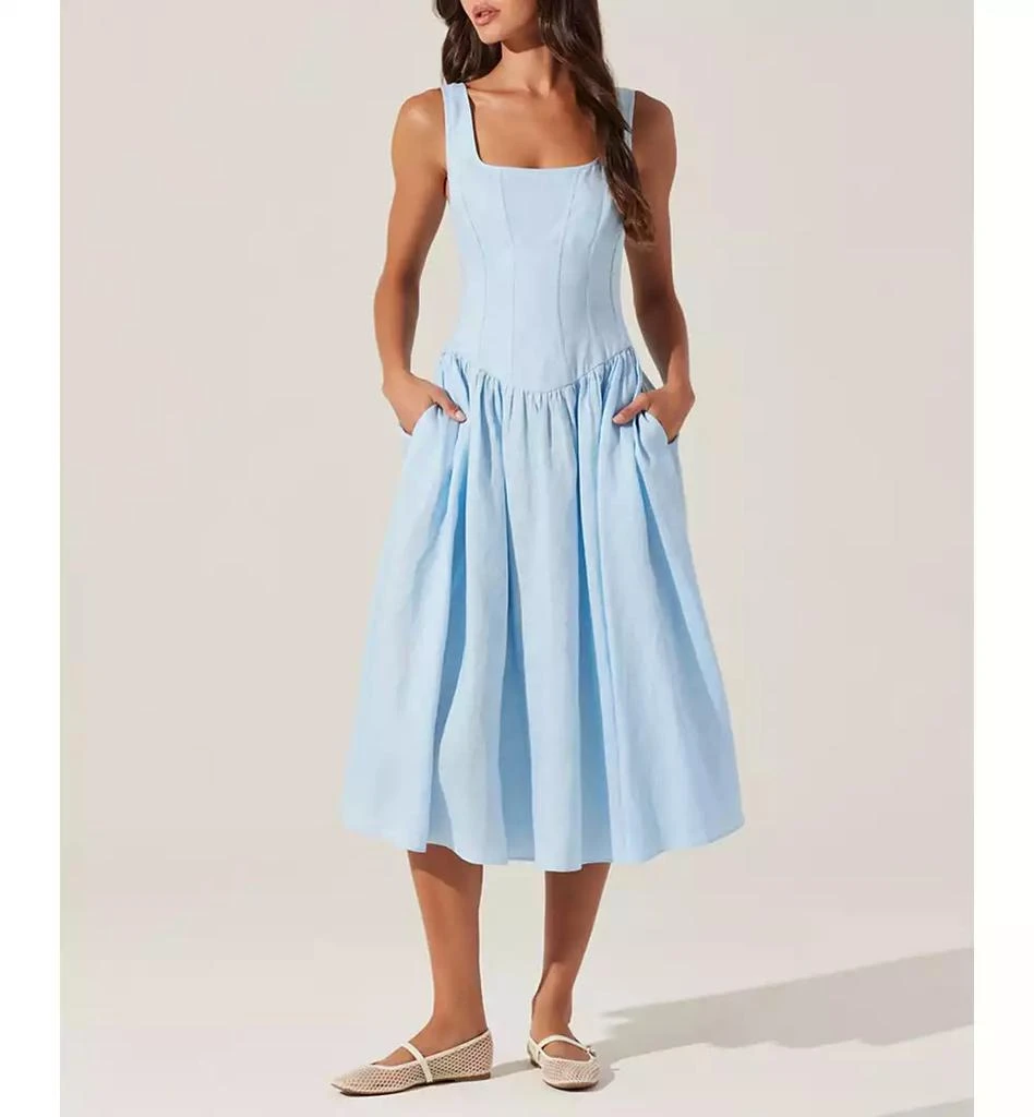 ASTR Women's Thierry Linen Corset Dress 3