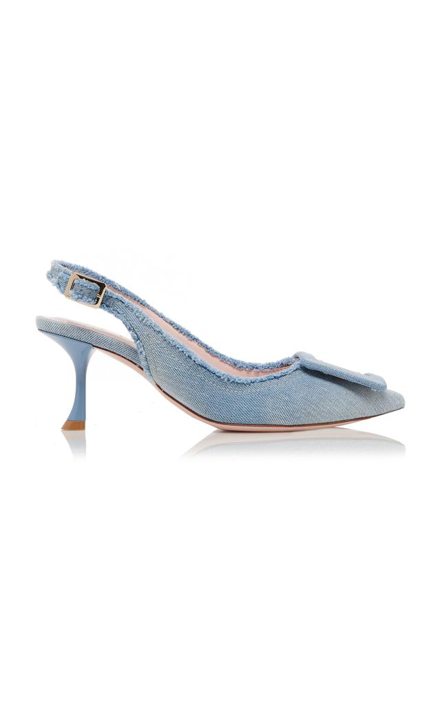 【送料 関税込】ROGER VIVIER Fringed denim slingback pumps 送料 関税込】ROGER VIVIER Fringed denim slingback pumps