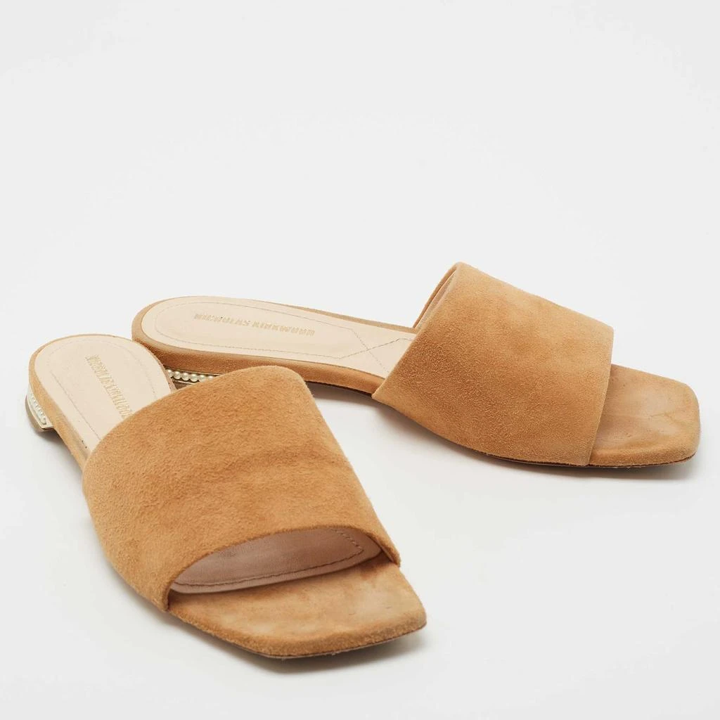 Nicholas Kirkwood Nicholas Kirkwood Tan Suede Pearl Embellished Flat Slides Size 36 4