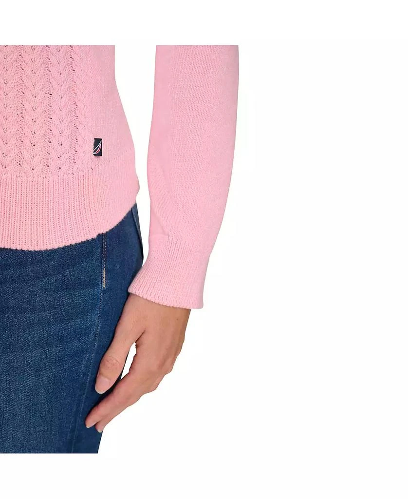 Nautica Jeans Women's Roll Neck Stacked Cable Sweater 9