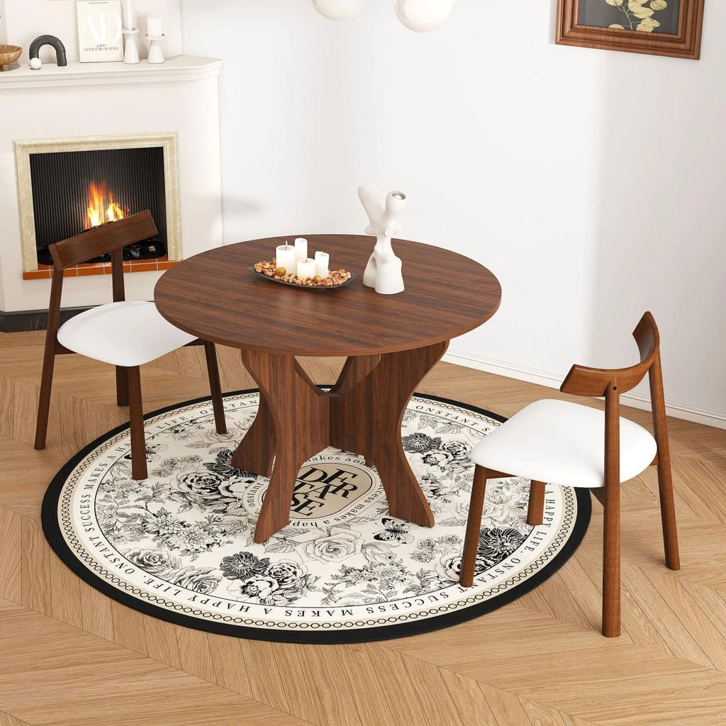 Streamdale Furniture Streamdale 43" Folding Dining Table Set w/ 2 Chairs, Walnut Veneer, Space Saving