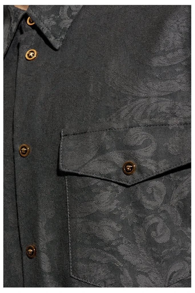 Versace Versace Pattern-Jacquard Long-Sleeved Shirt 5