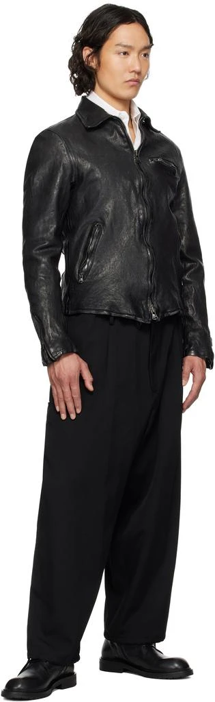 YOHJI YAMAMOTO Black Backlash Edition Calf Single Riders Leather Jacket 4