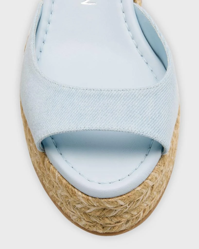 Stuart Weitzman Nudista Denim Ankle-Strap Wedge Espadrilles 6