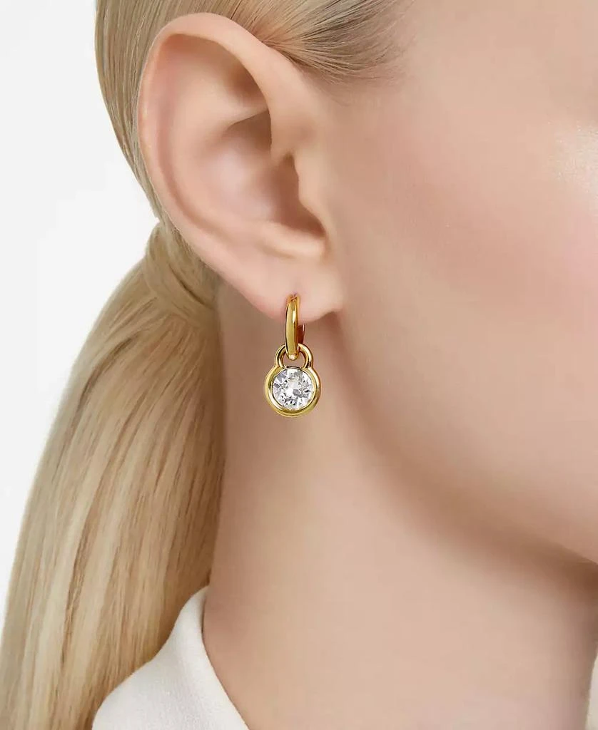 Swarovski Gold-Tone Crystal Charm Dangle Hoop Earrings 5