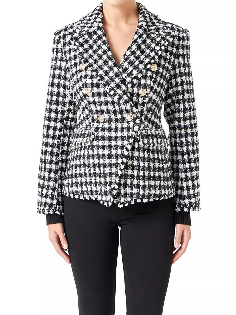 Endless Rose Checked Tweed Blazer