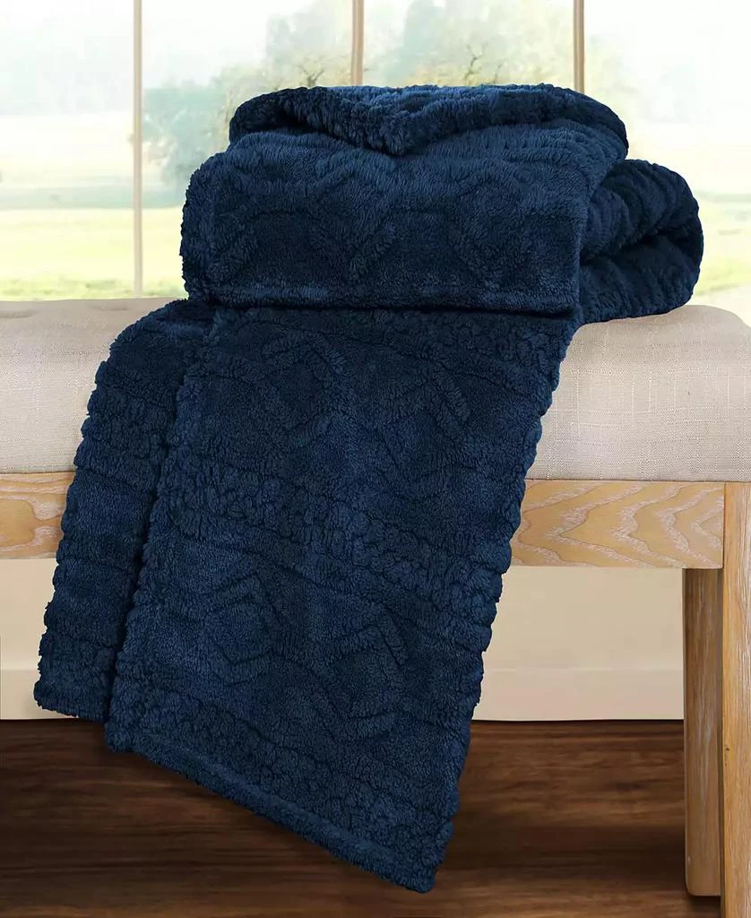 Superior Boho Knit Jacquard Fleece Plush Fluffy Blanket 4
