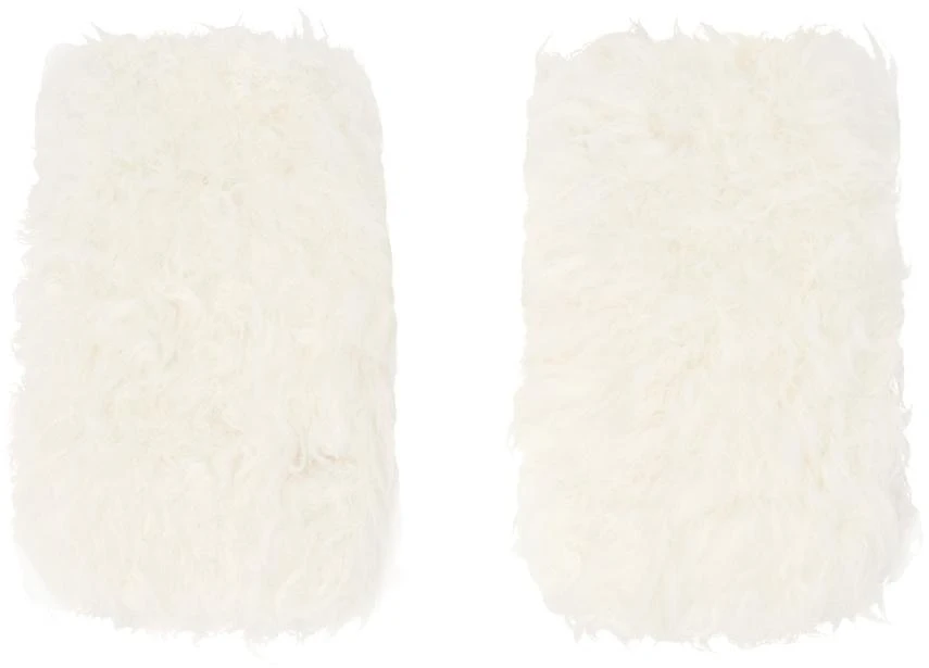 Acne Studios White Fluffy Gloves 2