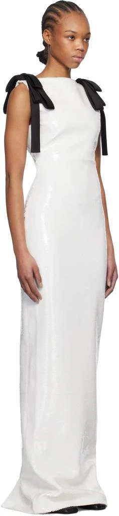 Mônot White Bows Sequins Maxi Dress 2