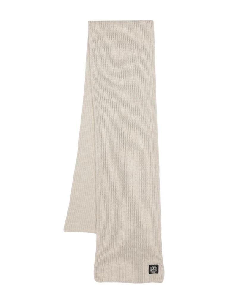 Shop Stone Island Logo Patch Knitted Scarf on Sale at BeyondStyle