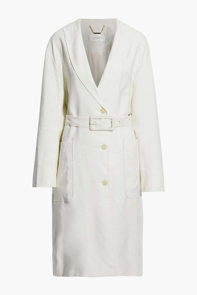 ZIMMERMANN Luminous belted linen-blend trench coat 1