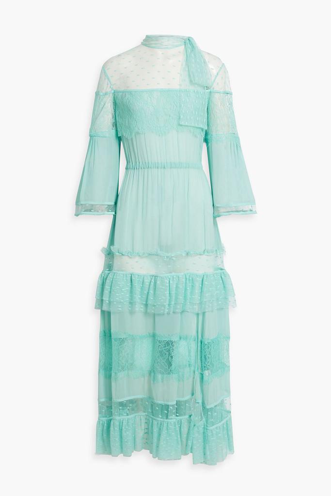 Zuhair Murad Tiered chiffon, corded lace and point d'esprit gown