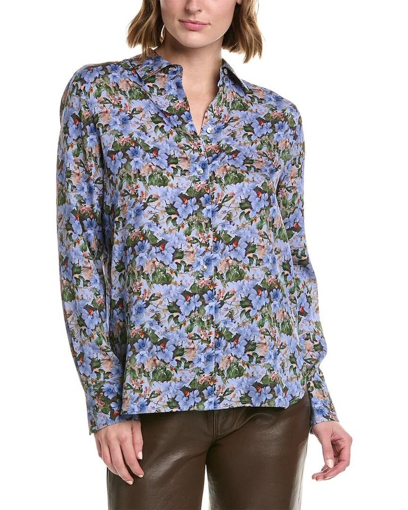 Vince Wild Primrose Slim Fitted Silk-Blend Blouse 1