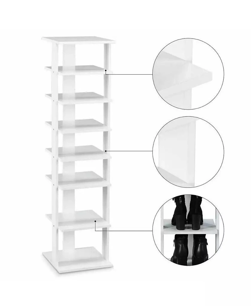 Costway Wooden Shoes Storage Stand 7 Tiers Shoe Rack Organizer Multi-shoe Rack Shoebox 6