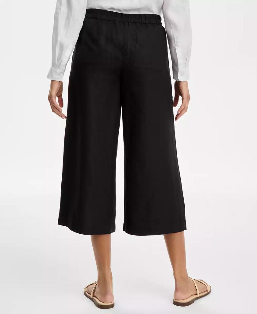 Charter Club Women's Cropped Wide-Leg 100% Linen Pants, Exclusively at Macy's
