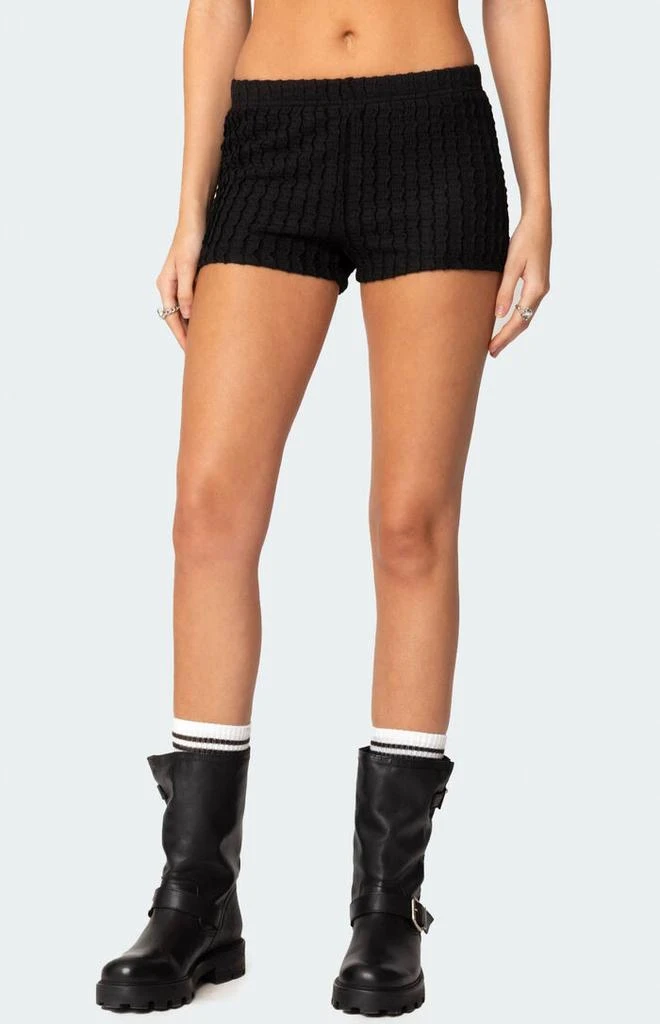 Edikted Phoebe Textured Knit Shorts 2