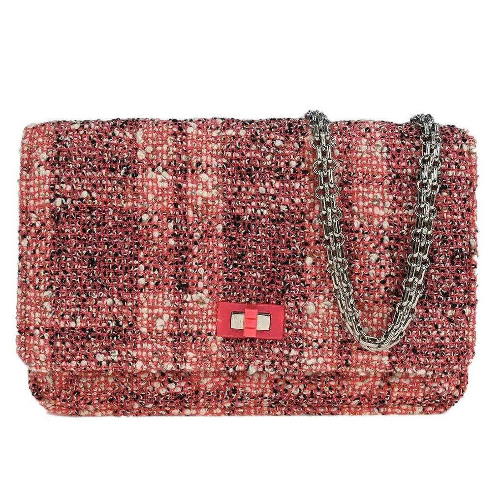 Chanel Reissue 2.55 Flap Bag Quilted Tweed With Resin Detail Tweed Clutche 
Pouche Bag (Pre-Owned)
