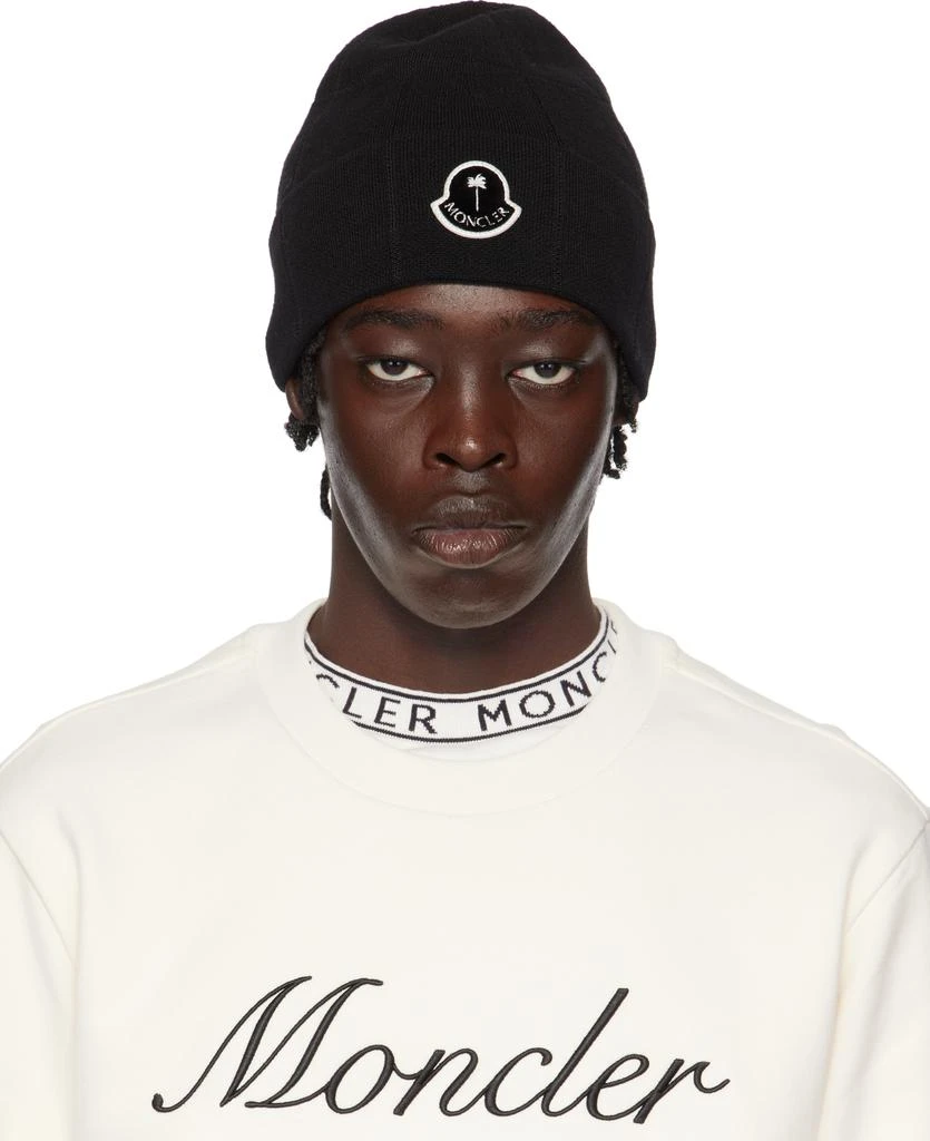 Moncler Moncler x Palm Angels Black Logo Beanie 1