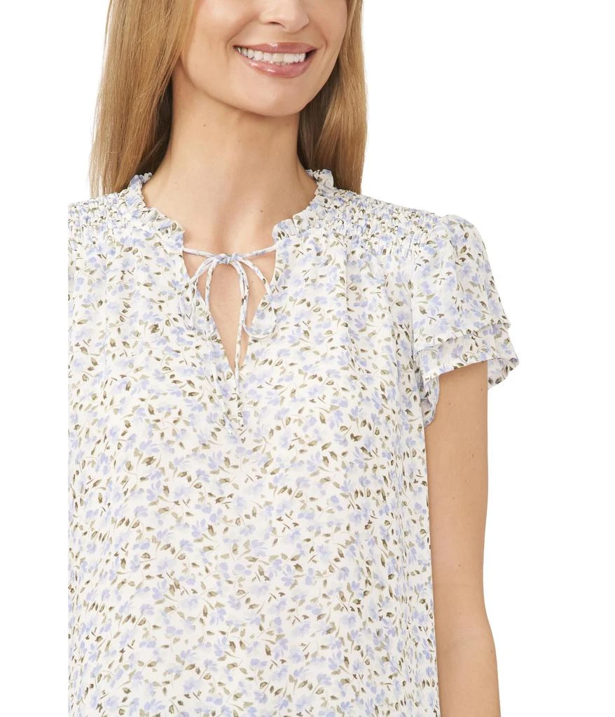 CeCe Short Sleeve Tie V-Neck Blouse 3