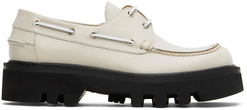 Dries Van Noten Gray Leather Boat Shoes 1
