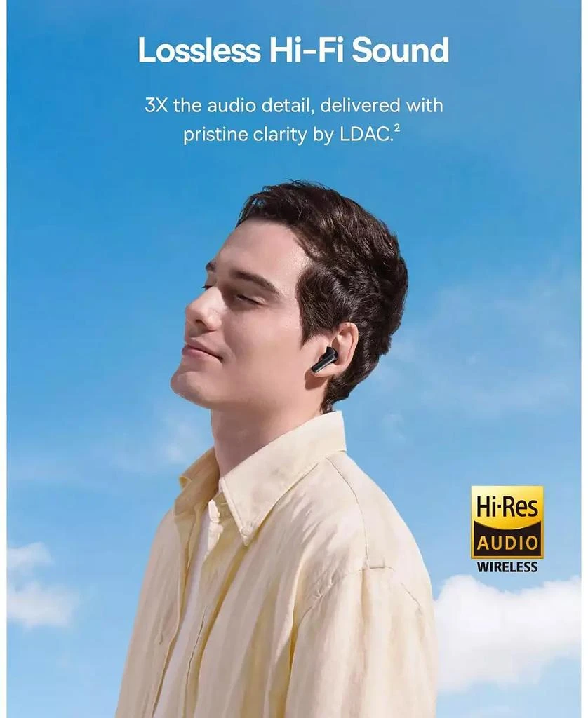 Baseus BP1 Pro LDAC Hi-Res ANC Wireless Earbuds | Adaptive Noise Cancelling, 55H Playtime, AI 6-Mic Calls, IP55, White 5