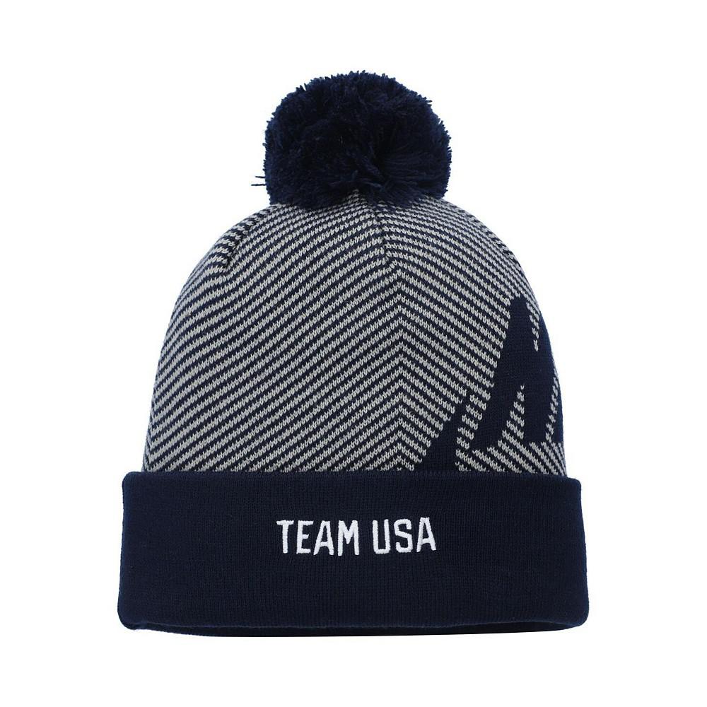 Nike Men's Navy, Gray Team USA Futura Cuffed Knit Hat with Pom