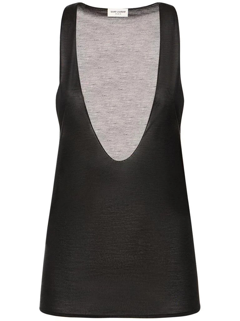 Yves Saint Laurent Scoop Neck Silk Tank Top 1