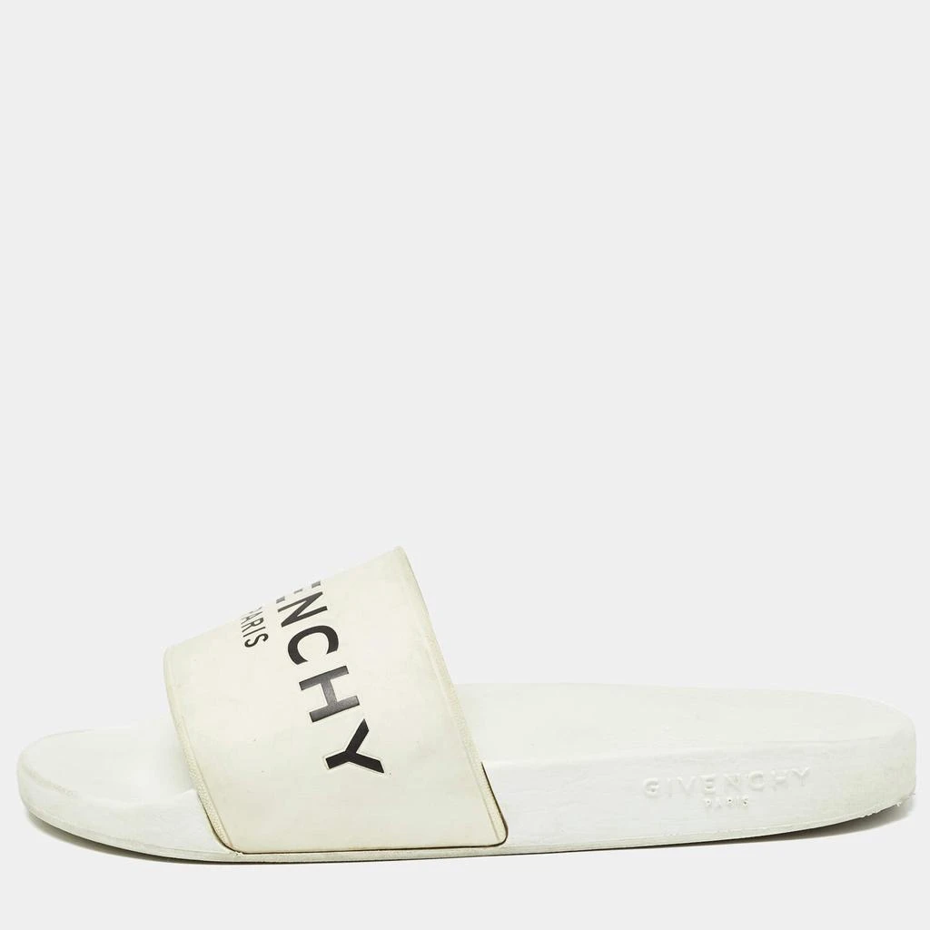Givenchy Givenchy White Rubber Logo Flat Slides Size 43 1