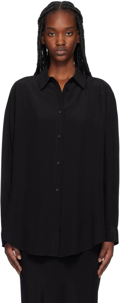 Matteau Black Long Sleeve Silk Shirt 1