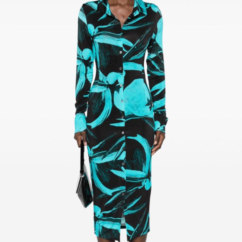 LOUISA BALLOU Button Down Midi Dress