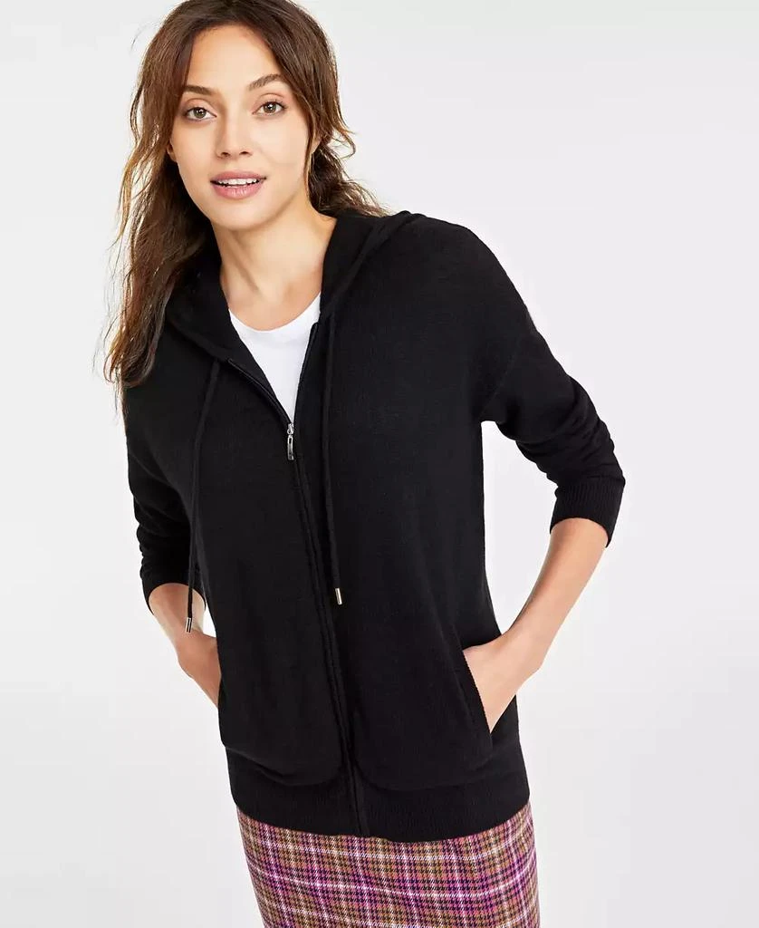 Charter Club Petite 100% Cashmere Zip Hoodie, Created for Macy's 1